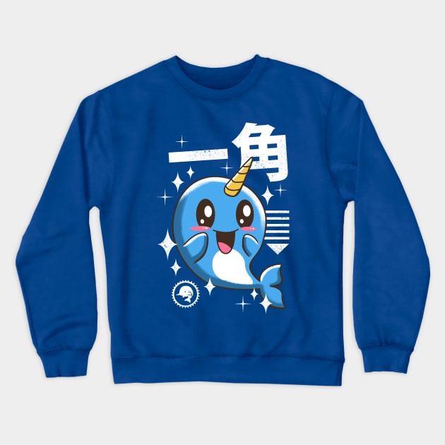 Kawaii Narwhal Crewneck Sweatshirt by Vincent Trinidad Art